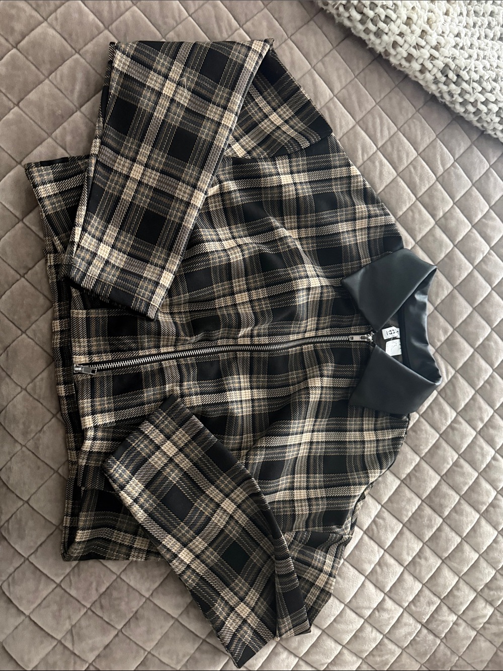 H&M Black Faux Leather Zip Jacket